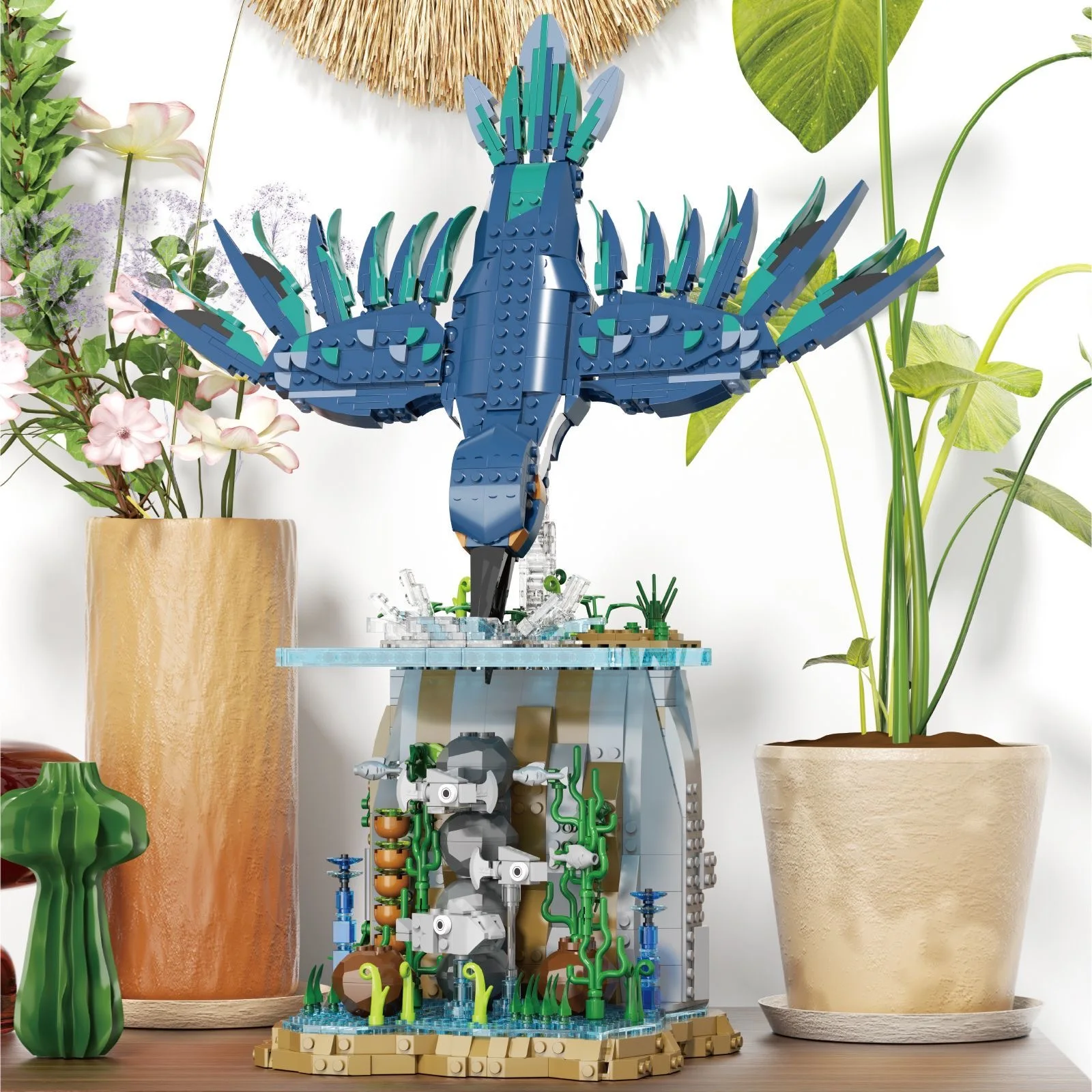 1310pcs Animal Series Kingfisher Model Assemblage Speelgoed Educatief Bouwstenen kinderen Creatieve Gift Sier Beeldje