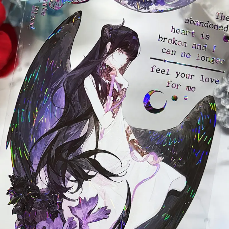 Lovely Dragon Girl Feast Shiny Shell PET Tape Craft Supplies DIY Scrapbooking Card Making Decorative Plan Sticker
