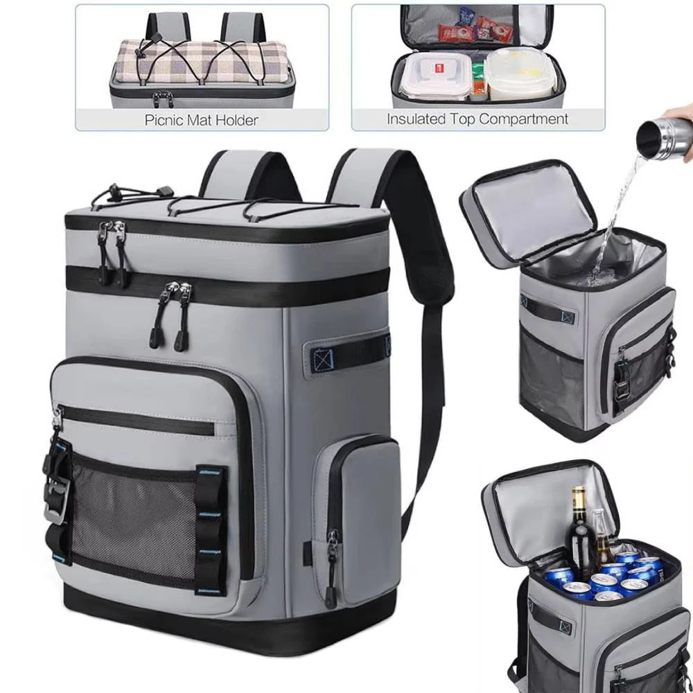 30L Wasserdichter Isolierter Kühler-Rucksack für Männer und Frauen Auslaufsicherer Kühler-Rucksack für Camping Strand Angeln Picknick Reisetasche – Detail 4