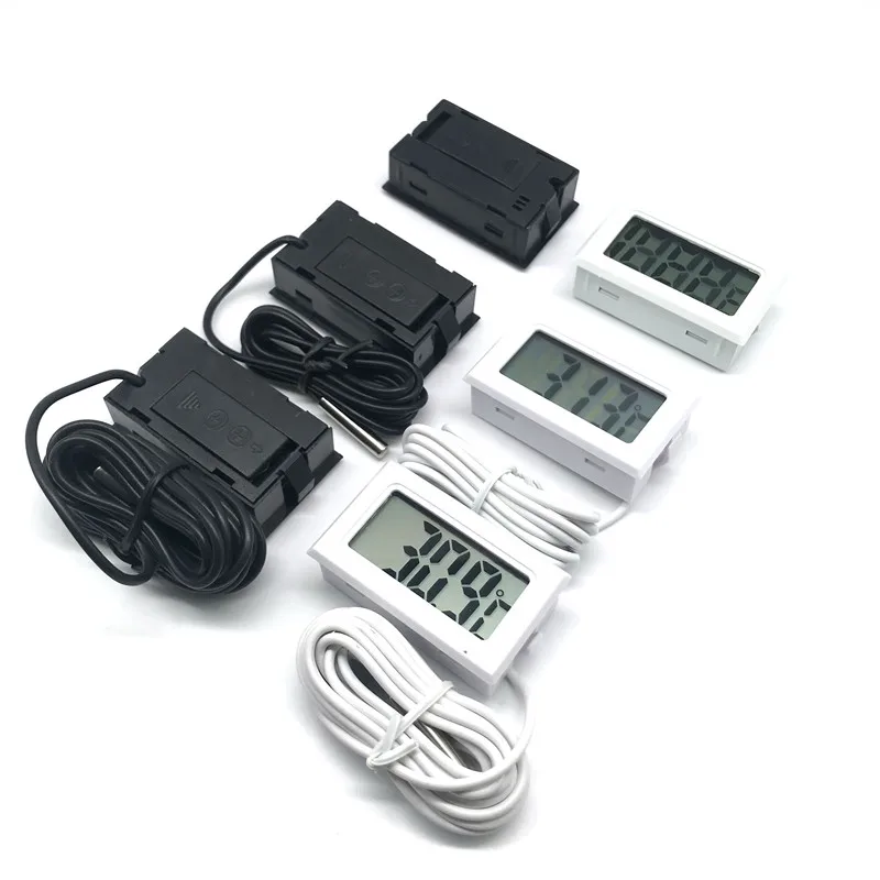 Mini LCD Digital Thermometer Embedded Electroni Thermometer Temperature Sensor Gauge With Probe Refrigerator Fridge Thermometer