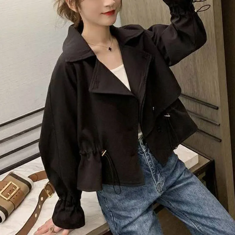 Women Elegant Temperament Thick Tops, Casual All-Match Coat, Korean Fashion, Simplicity, Office Lady Clothes, Autumn, New Style