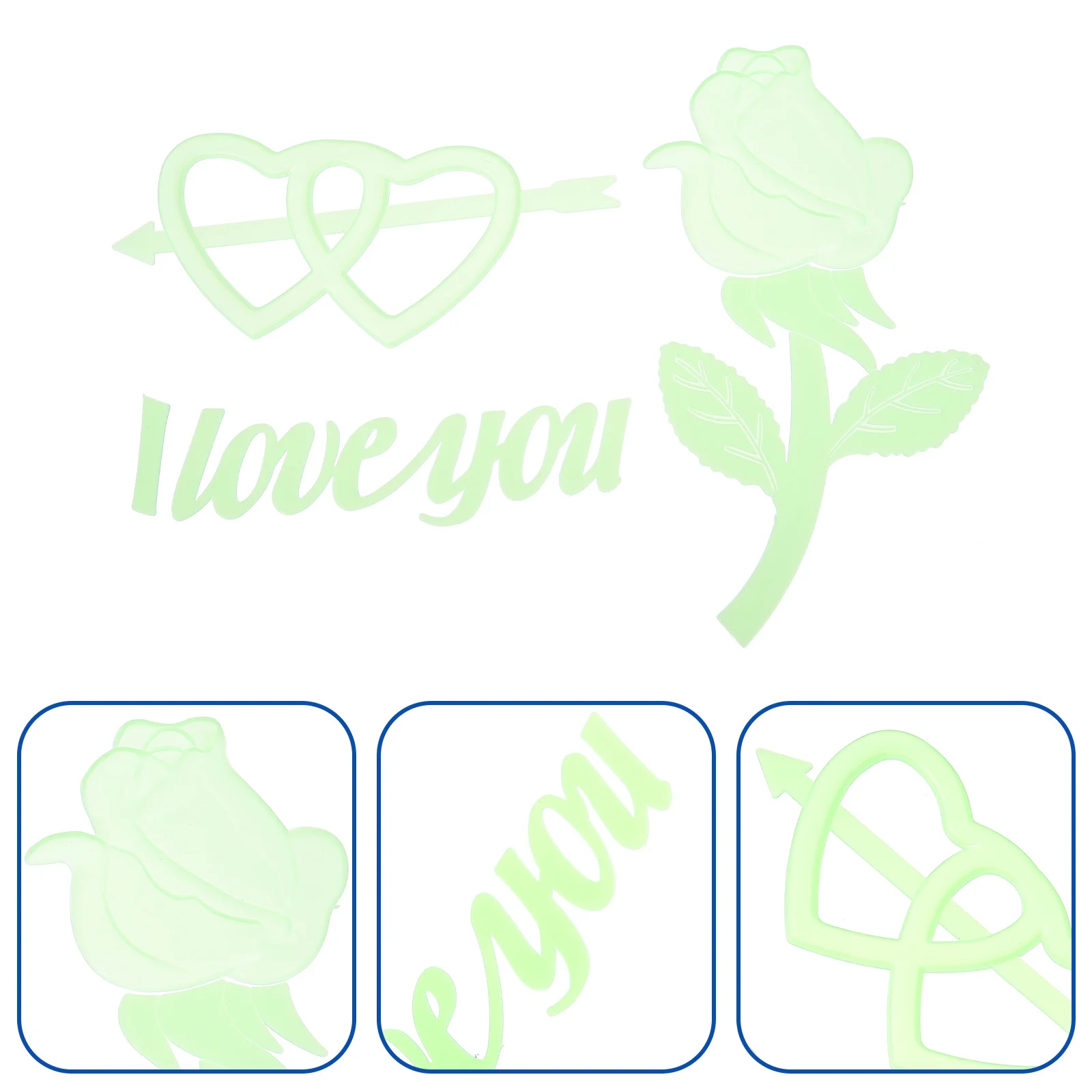 

20Pcs Night Light Rose Wall Stickers Glowing Decals Luminous Decorative Adhesive Sticker Easy Apply Remove No Residue