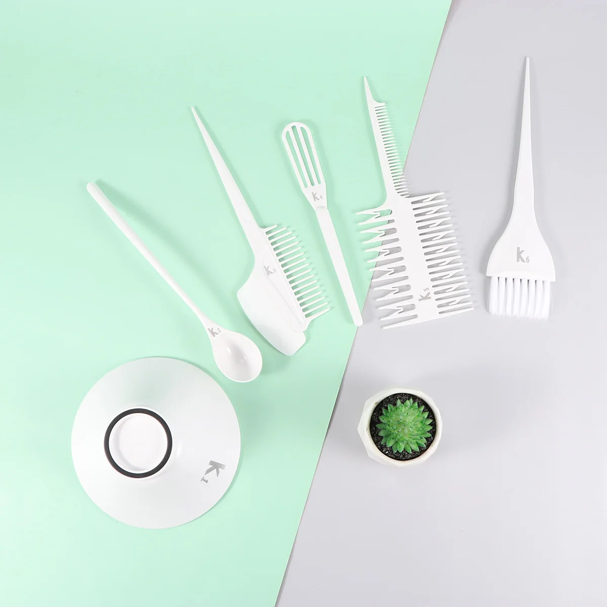 

1Set Hair Coloring Comb Set Professional Hairdressing Dye Bowl Stir Bar Home Use Hair Brush Tool Quick Dye