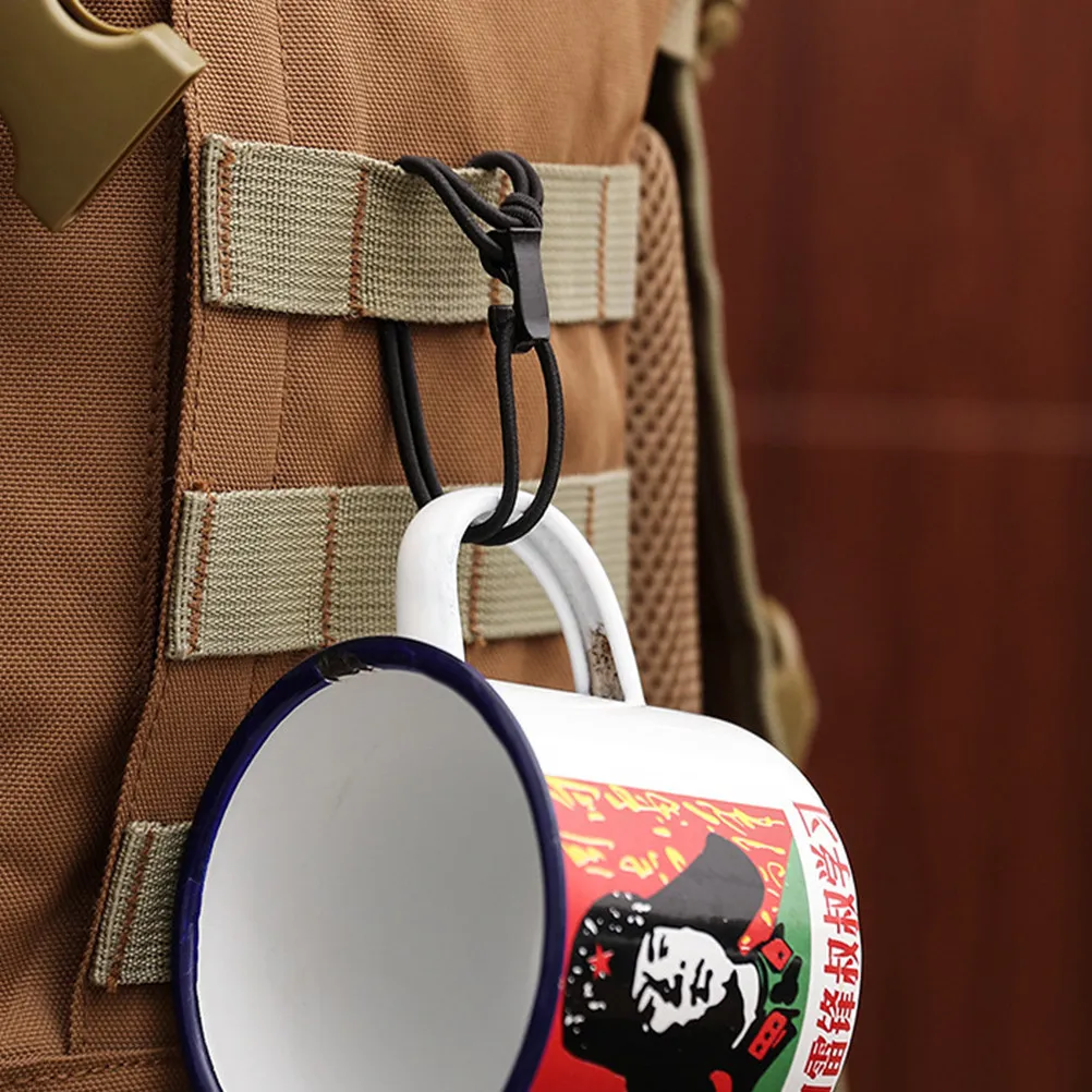 10 Piezas de Ganchos Elásticos Premium Mini Web para Organización de Equipaje en Mochilas, Accesorios Tácticos para Camping y Senderismo al Aire Libre