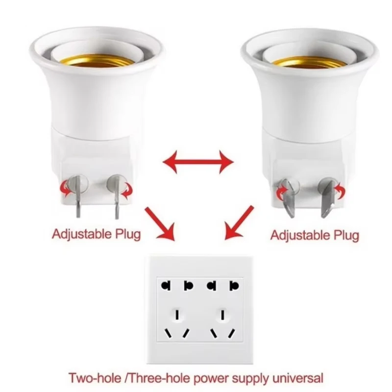 E27 Socket LED Light To EU Plug holder  Adapter Converter ON/OFF For Bulb Lamp Holder Lamp Base