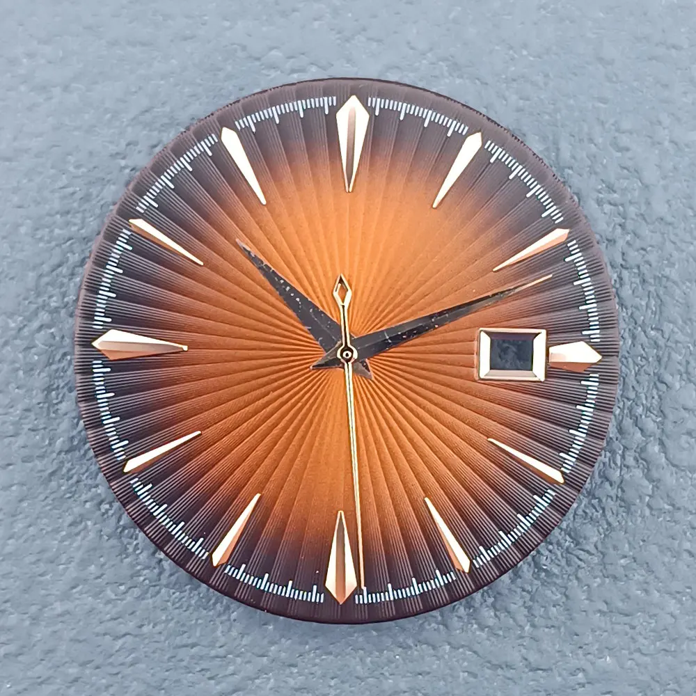 35mm dial suitable for installing NH35 movement, cocktail watch replacement parts hands green and white dial