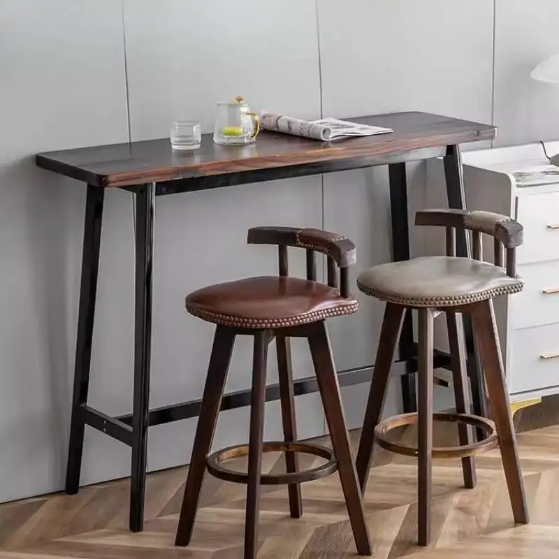 

Simple Decorative Bar Chair Indusrial Vintage Upholstered Ergonomic Bar Chair Nordic Wooden Cafe Sillas Para Barra Furniture