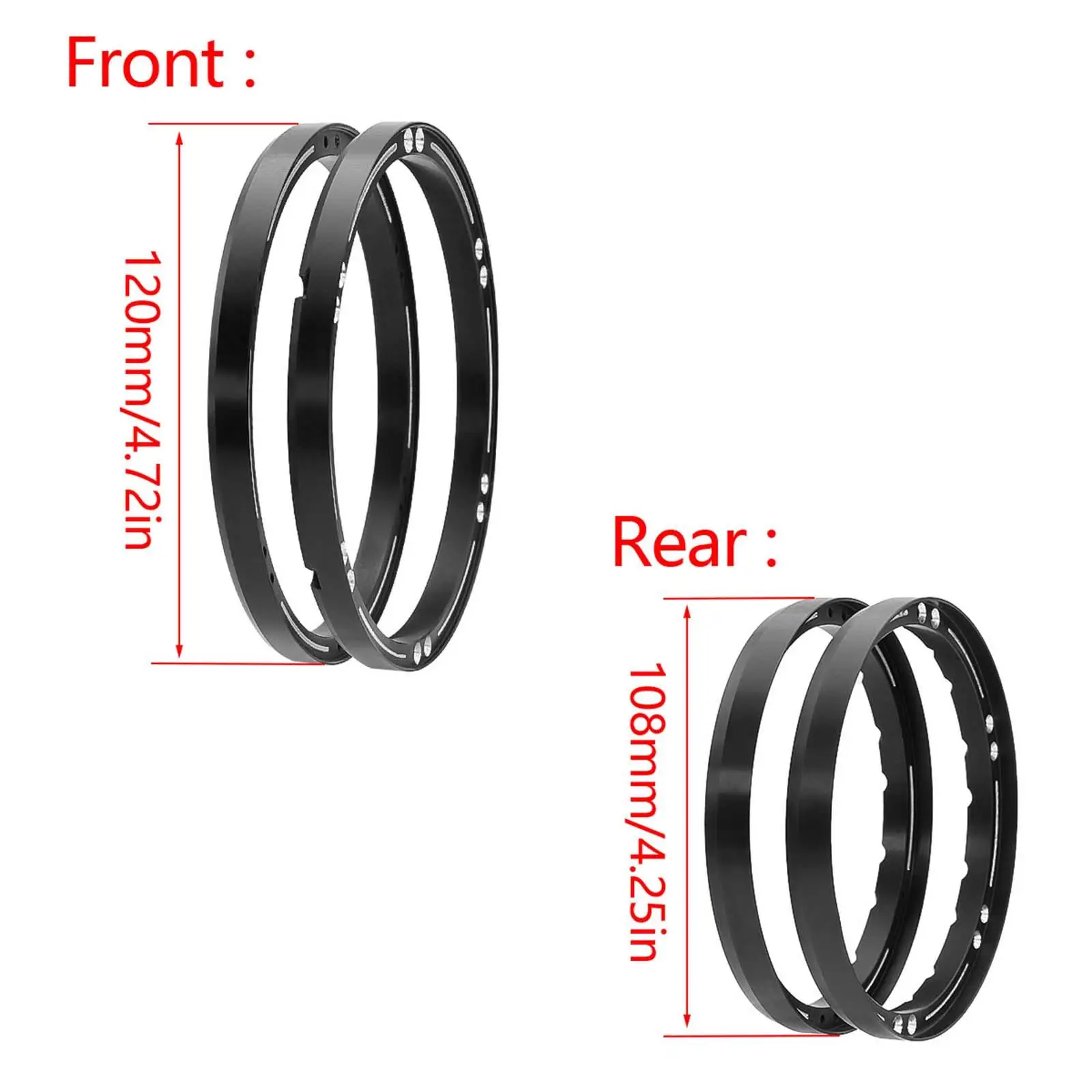 4Pcs Hub Reinforced Outer Frame Aluminum Alloy Replacements Wheel Reinforcement Rings for 1/4 Motorcycle Promoto-mx DIY Accs