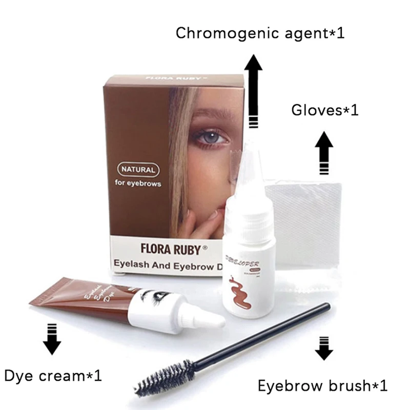 Professional Series Henna Eyelash Eyebrow Dye Tint Gel Eyelash สีน้ําตาลสีดําสีครีมชุด,15 นาที Fast Tint Easy Dye