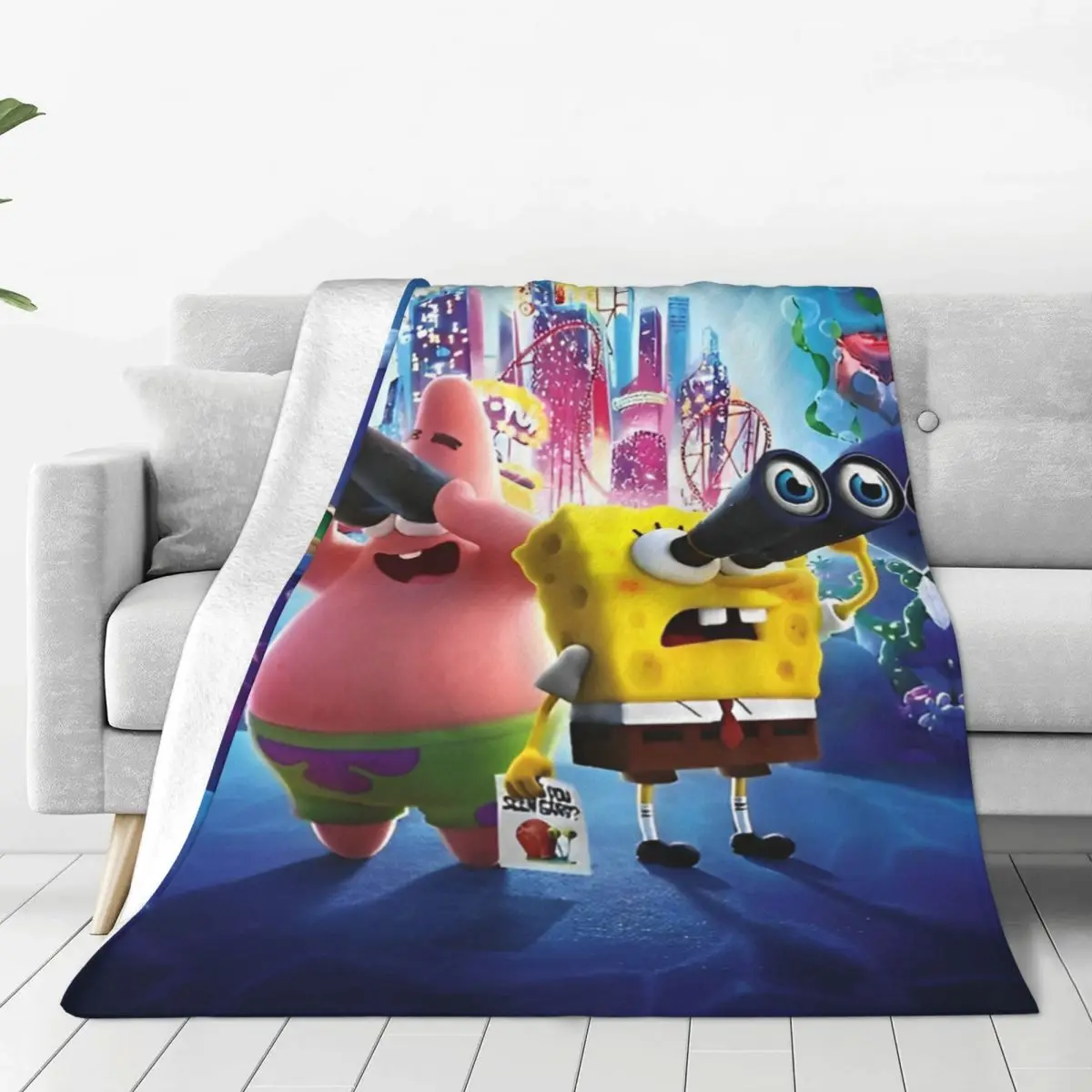 

Spongebobed A New World Blankets Coral Fleece Plush Air Conditioning Multifunction Warm Throw Blanket for Sofa Bedroom Bedspread