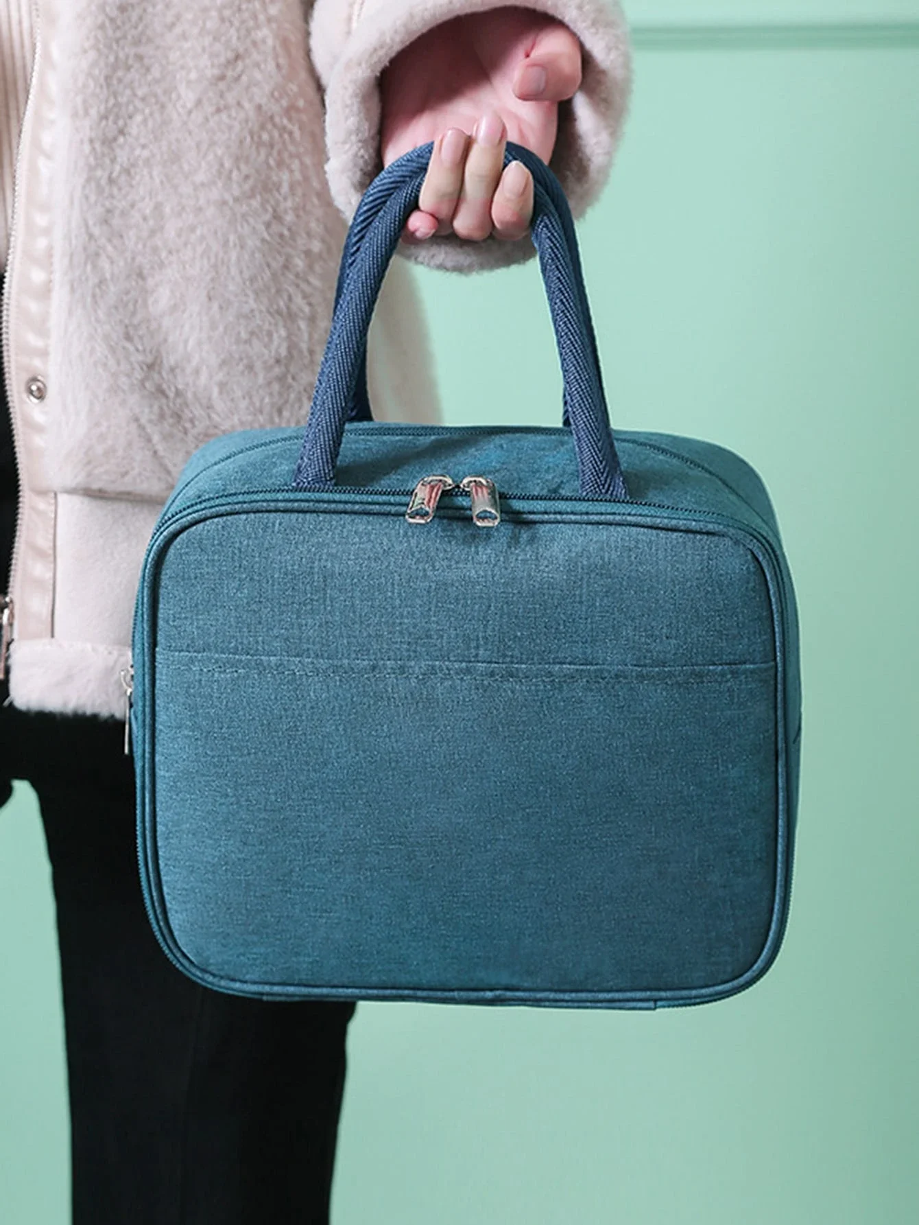 1개 휴대용 도시락 가방 - 음식 보관 및 편리한 휴대를 위한 단열 열가방