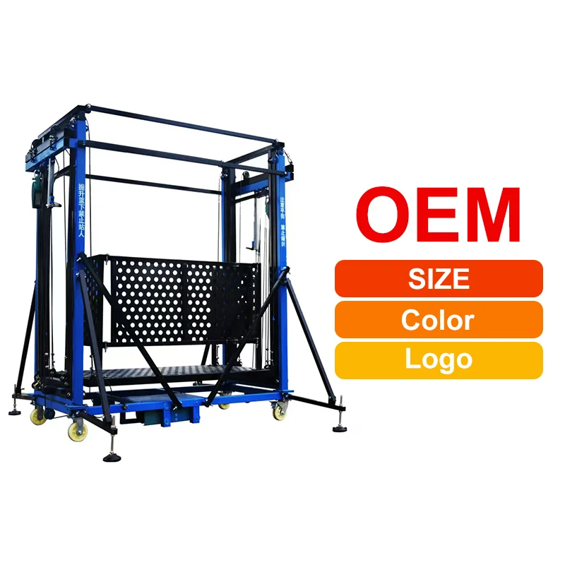 New Electric Scissor Lift Elevator Foldable Remote Control Scaffold Platform for Ladder Cripple Scaffolding Mobile Work 300kg