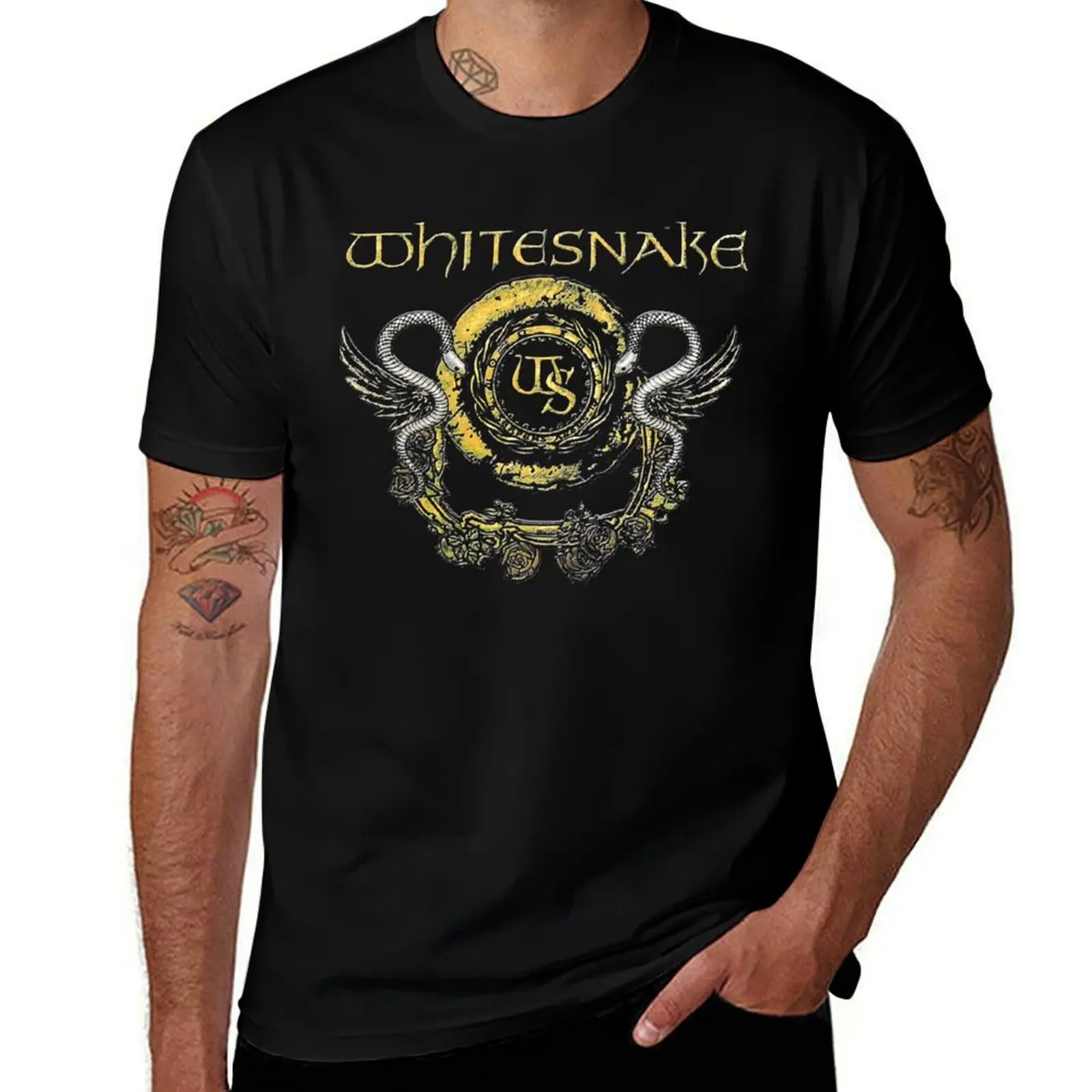 

man man black Whitesnake package T-Shirt For pack cotton plain shirts for t t-shirt for Fans cotton