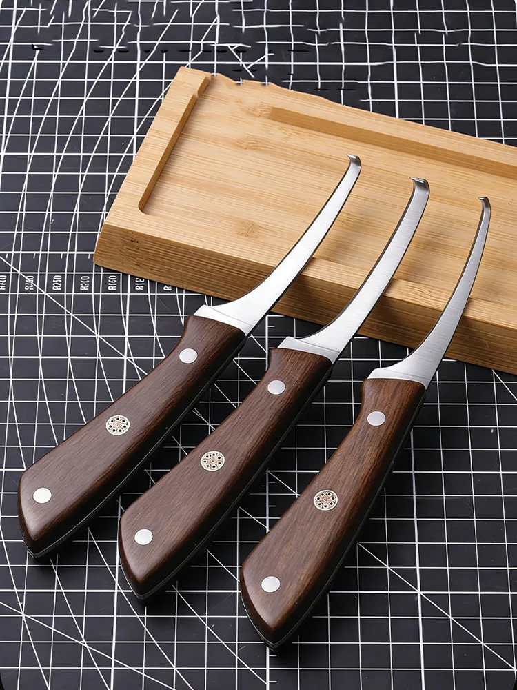Holzschnitz-Hakmesser aus Edelstahl mit scharfer, gebogener Klinge für Agarholz-Räucherwerk, DIY-Holzbearbeitung und Bastelwerkzeug – Detail 2