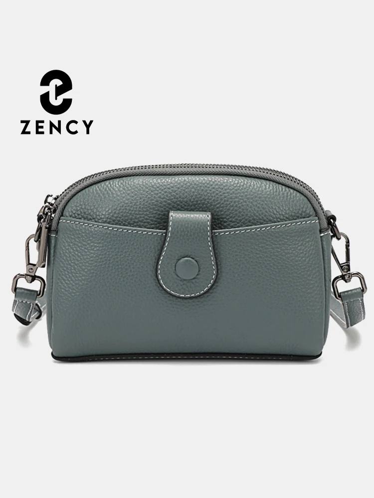 Zency Women Casual Soft Leather Bag Mini Small Crossbody Female Shell Phone Shoulder Bags Girls Lightweight Zipper Handbag Sac