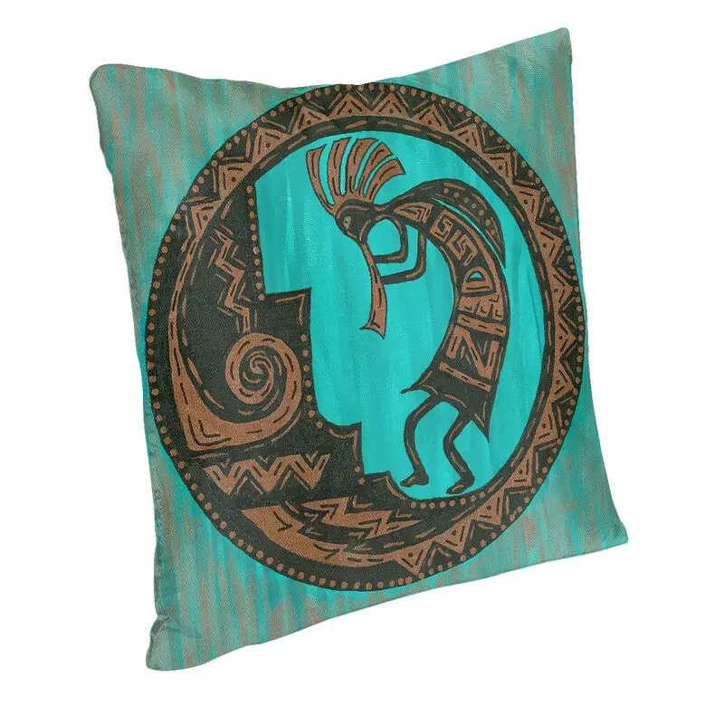 Fashion Kokopelli The Flute Player Throw Pillow Case Home Decorative Aboriginal Tribal Pattern Cushion Cover 40x40 Pillowcover