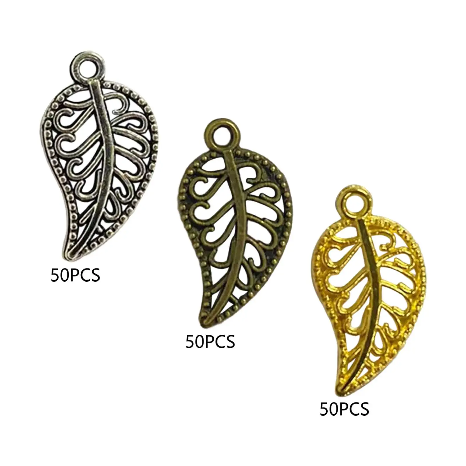 Exquisite Leaf Shape Charms Zinc Alloy Pendants for Jewelry Making DIY Hairpin Phone Pendant Accessories