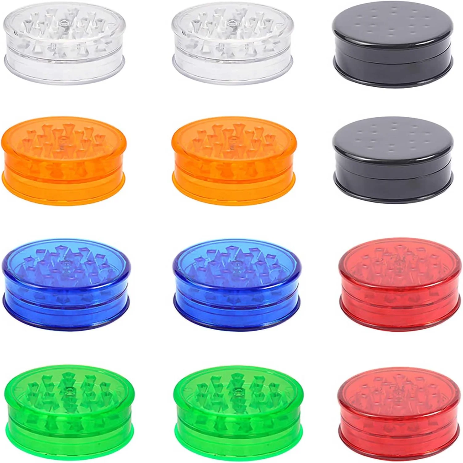 12 Pack Herb Grinder For Manual, 2.3in Small Spice Grinder With , Portable And Disposable Plastic Grinder,Mix