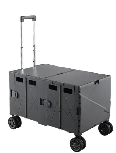 2025 جديد 140L سعة كبيرة قابلة للطي عربات العربة عجلات عالمية الفرامل طوي تسلق عربات التسوق عربات