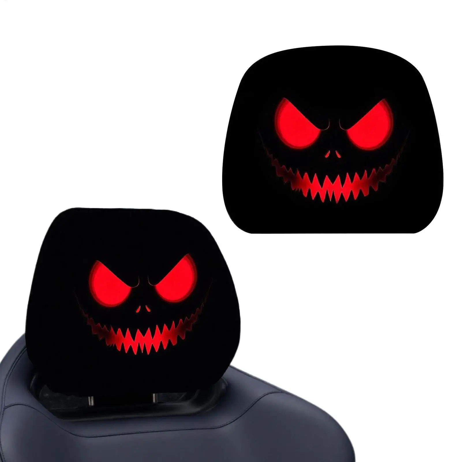 Scary Headrest Covers For Cars Stretchy Horror Washable Interior Seat Protector Horror Car Headrest Cover For RV Trailer Tractor