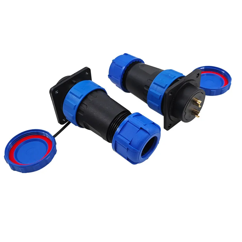 SP28 Straight IP68 Waterproof Connector Flange Socket 2 Pin Various Sizes 3-26 Pins Options Available