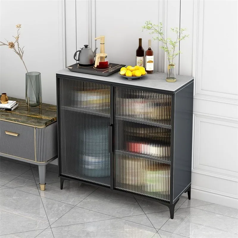 Side cabinet simple light luxury kitchen storage storage office living room microwave oven tea dispenser