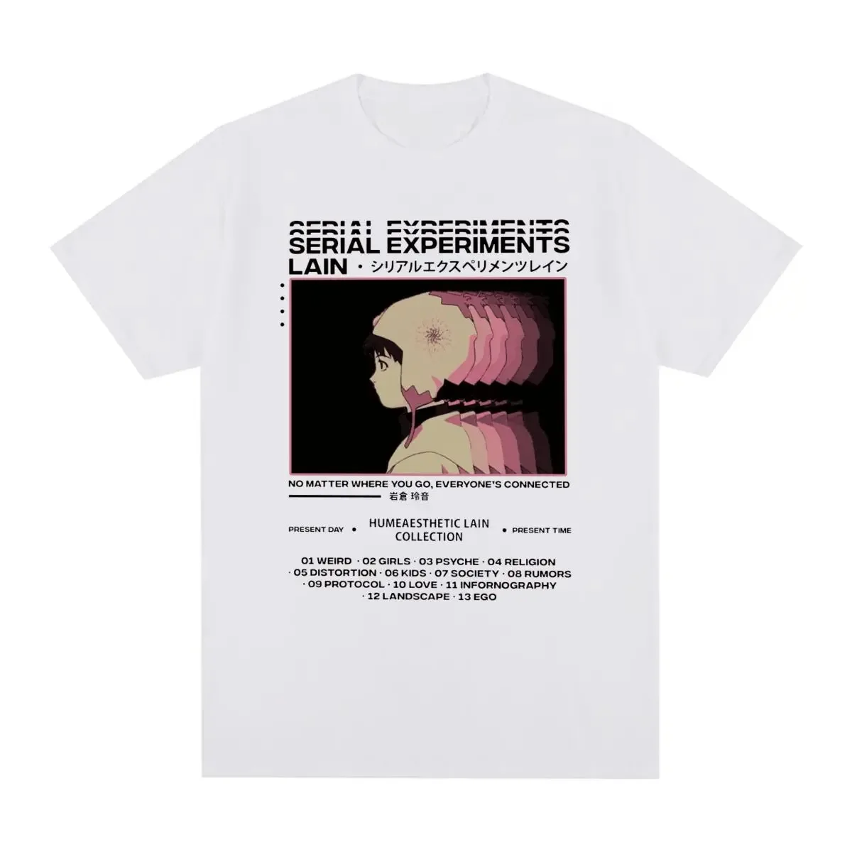 Camiseta Vintage de experimentos en serie Lain 2026, Camiseta de algodón con gráfico de Anime para chica de Manga de ciencia ficción para hombre, nueva camiseta, camisetas para mujer
