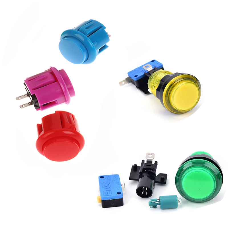 1Pc 24MM Circle Push Button Micro Switch Game Arcade Controller Joystick Console DIY Kit Arcade Fighting Machine Button