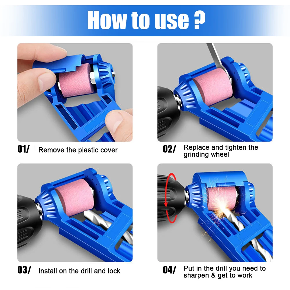 คอรันดัมบดล้อเจาะ Bit Sharpener เครื่องมือเจาะไทเทเนียม Powered ชิ้นส่วนเครื่องมือเจาะเล็บชุด Bits สำหรับ...