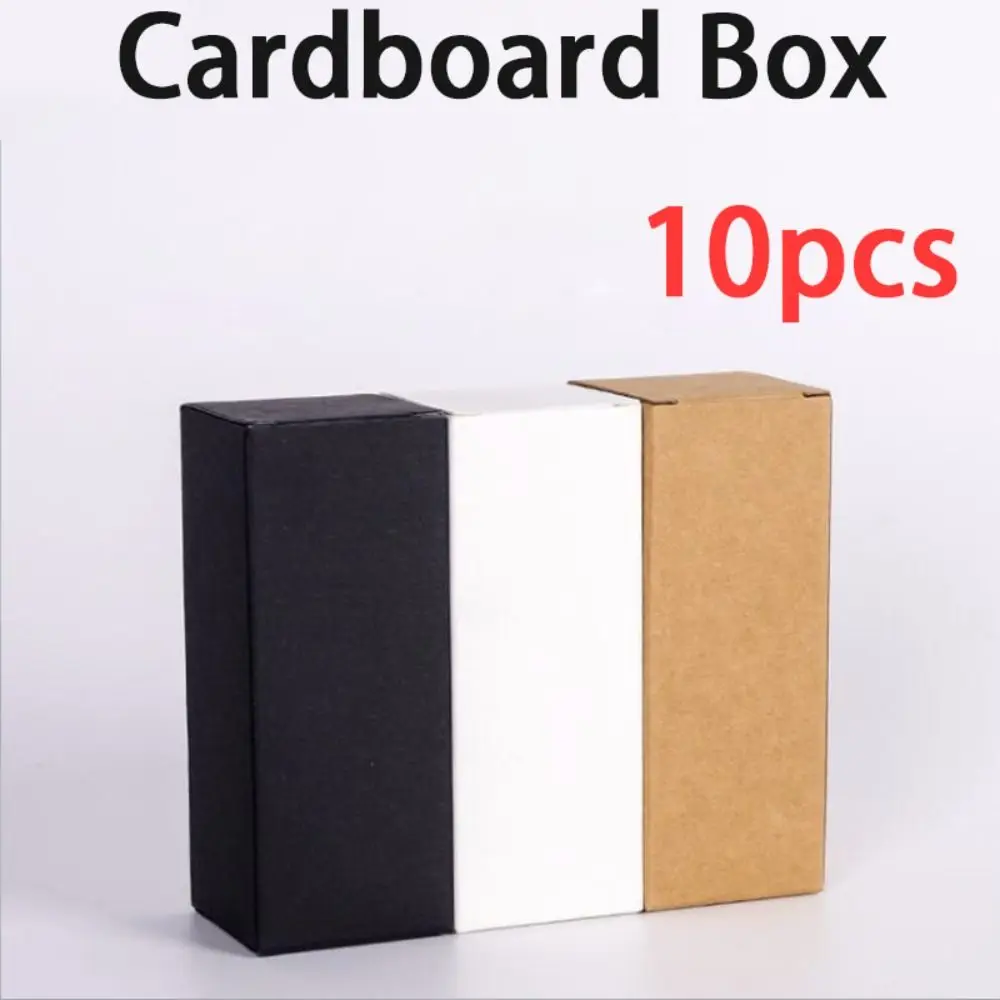 10PCS Kraft Paper Cardboard Box Small Large Size Black/White Lipstick Cosmetic Packing Box DIY Handmade Paper Gift Box