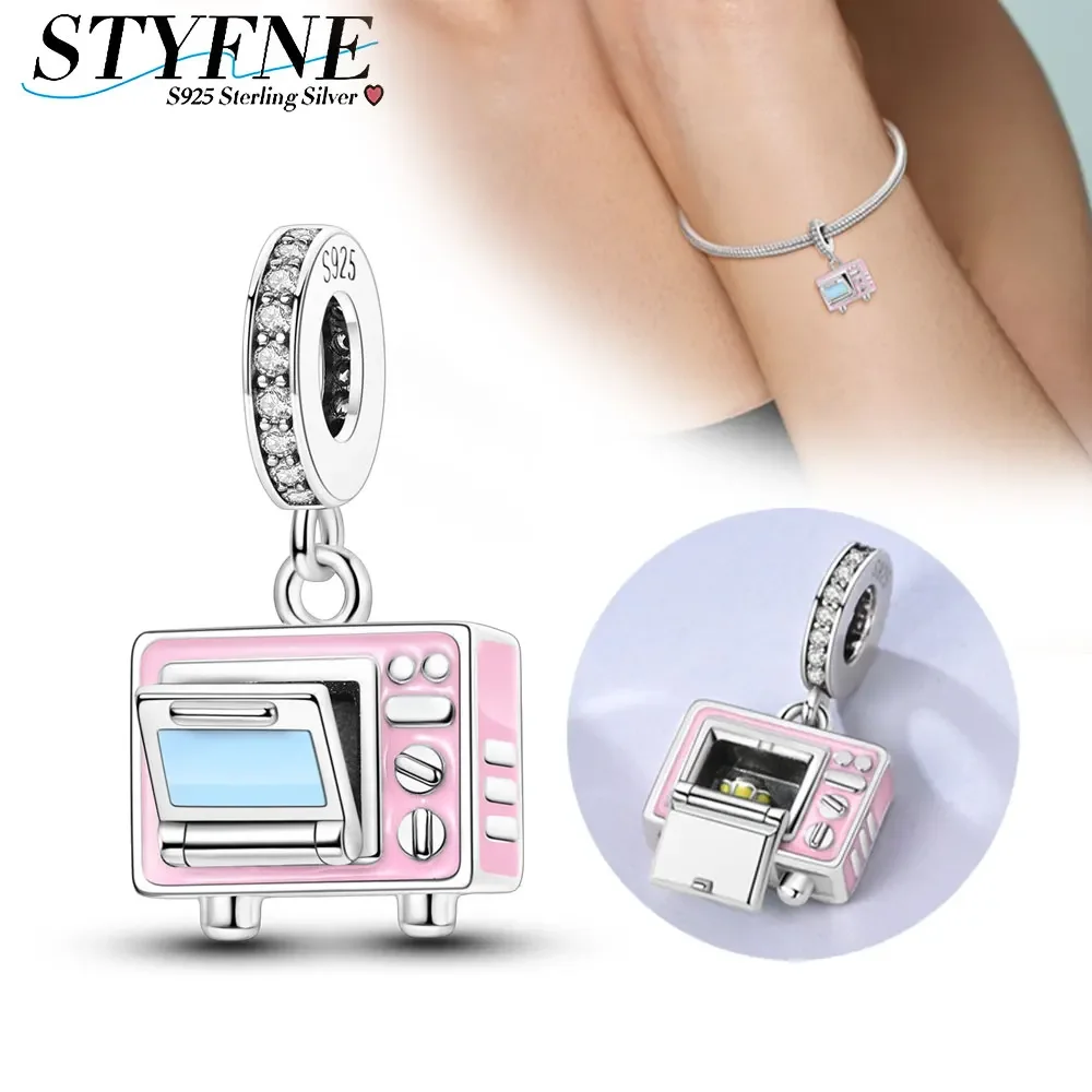 New Sterling 925 Silver Life Series Snack Dessert Oven Cake String Beads for Women Original Bracelet Diy Jewelry Gift