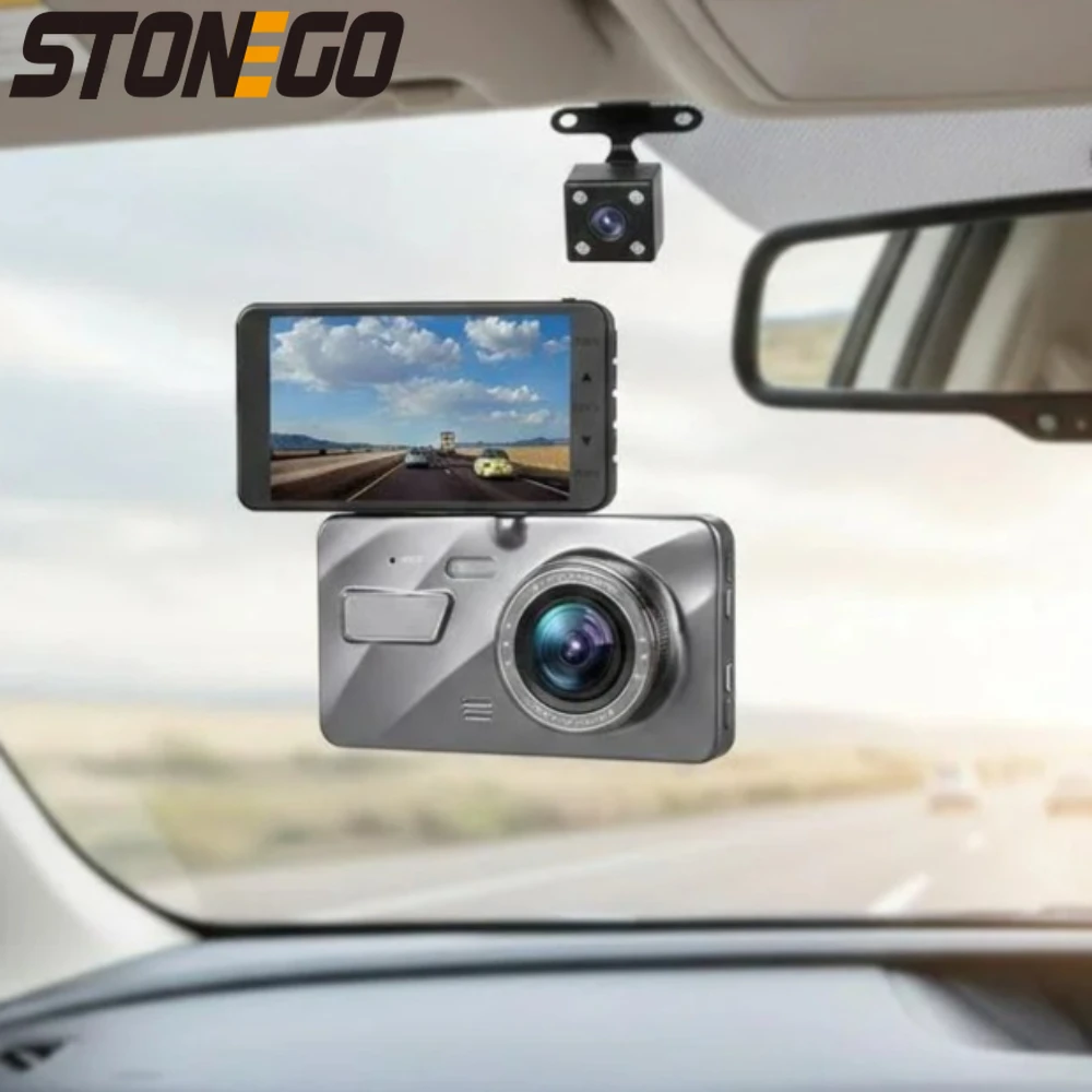 

1080P Dual Dash Cam Front Rear 4 Inch LCD Night Vision 170 Degree Wide Angle G Sensor Loop Recording Parking Monitor Car DVR