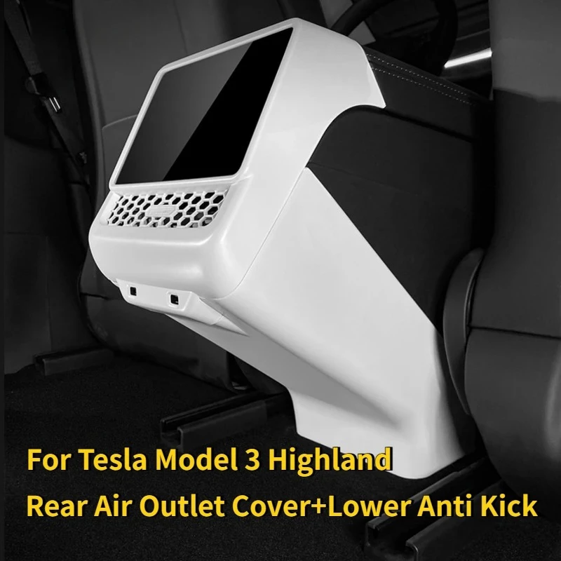 

Защитная накладка на задний экран и рамка вентиляционного отверстия для Tesla Model Y Juniper 2025, белые аксессуары для интерьера автомобиля