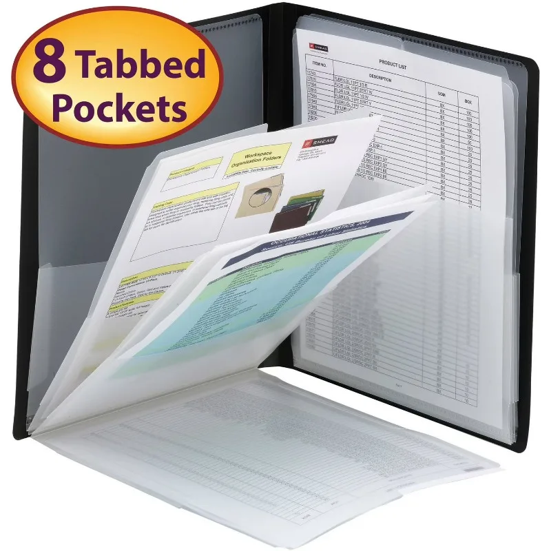 

Multi Pocket Organizer, Eight Pockets, Letter Size, Black (87722)