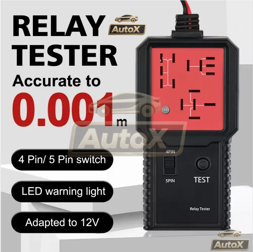 Vérificateur de batterie de voiture avec indicateur LED, Test électronique, testeur de relais de voiture pour analyseur d'alternateur automatique, outil de Diagnostic 12V