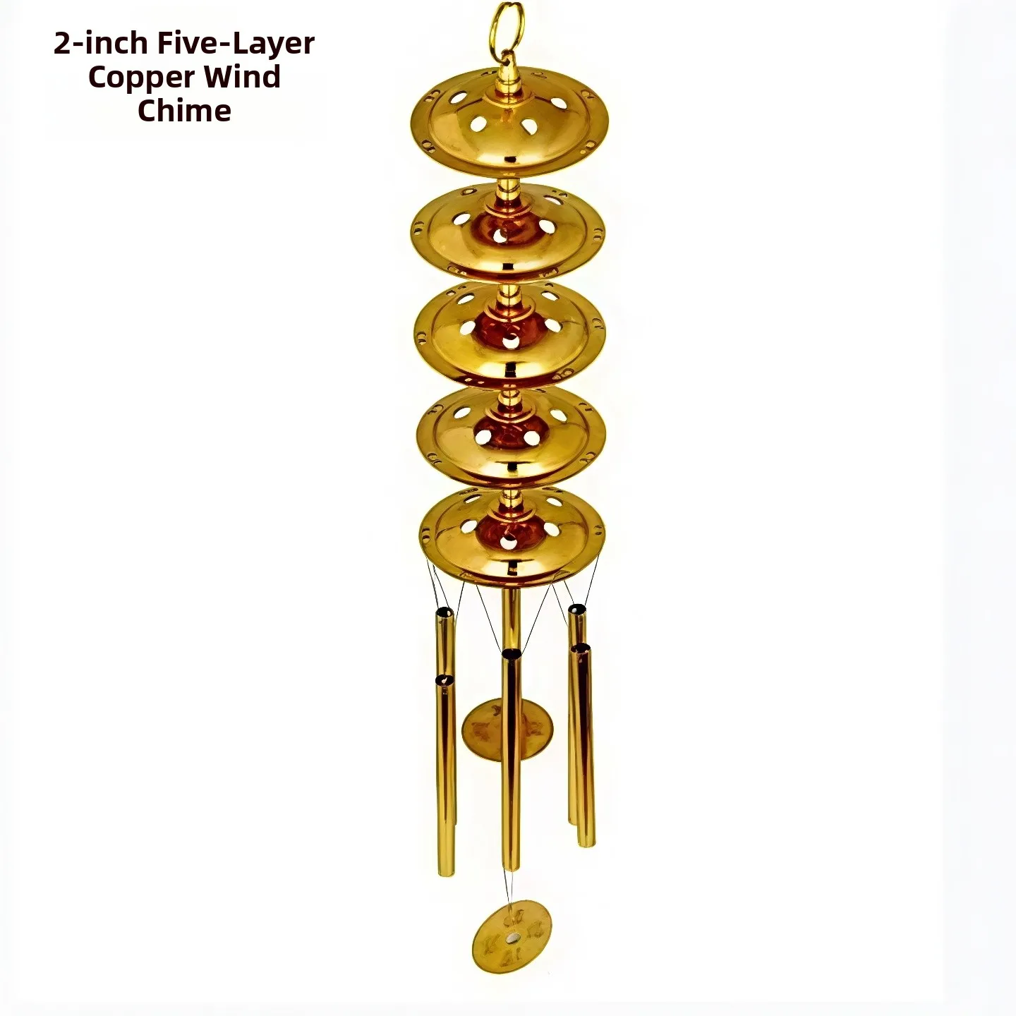 Six-Layered Copper Wind Chimes Door Hanging Ornament Single Layer Five Layers Six Layers Five Yellow Two Black Position Acces...
