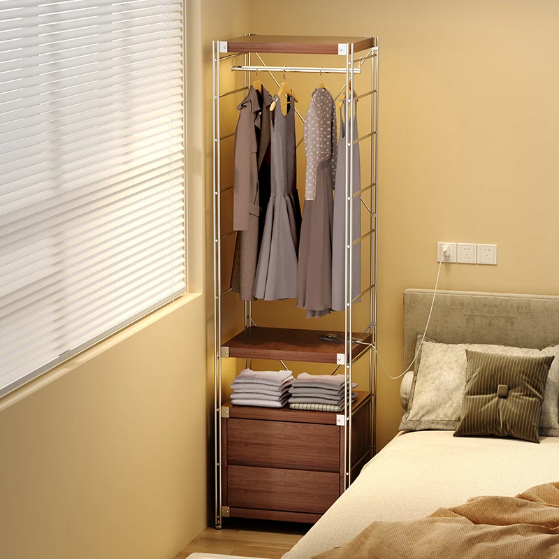 Open Wardrobe 2025 Newly Upgraded Log Wind Shelf Hanger Floor to Floor Bedroom Wardrobe Cloakroom Rack