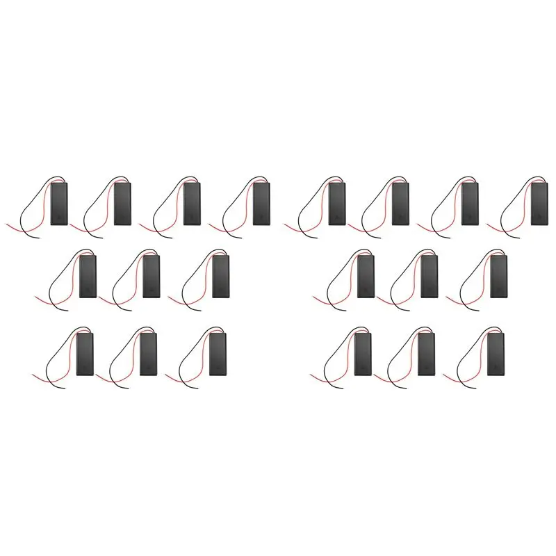 Superior-20Pcs 2 AAA Battery Holder With Switch On Off And Back Cover With Cord Wire Leads 3V Batteries Storage Box Battery Box