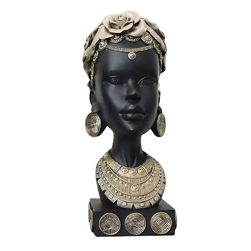 Esculturas y estatua de resina para decoración del hogar, estatua decorativa para figuras de sala de estar, mesa decorativa, escritorio, mujeres negras africanas