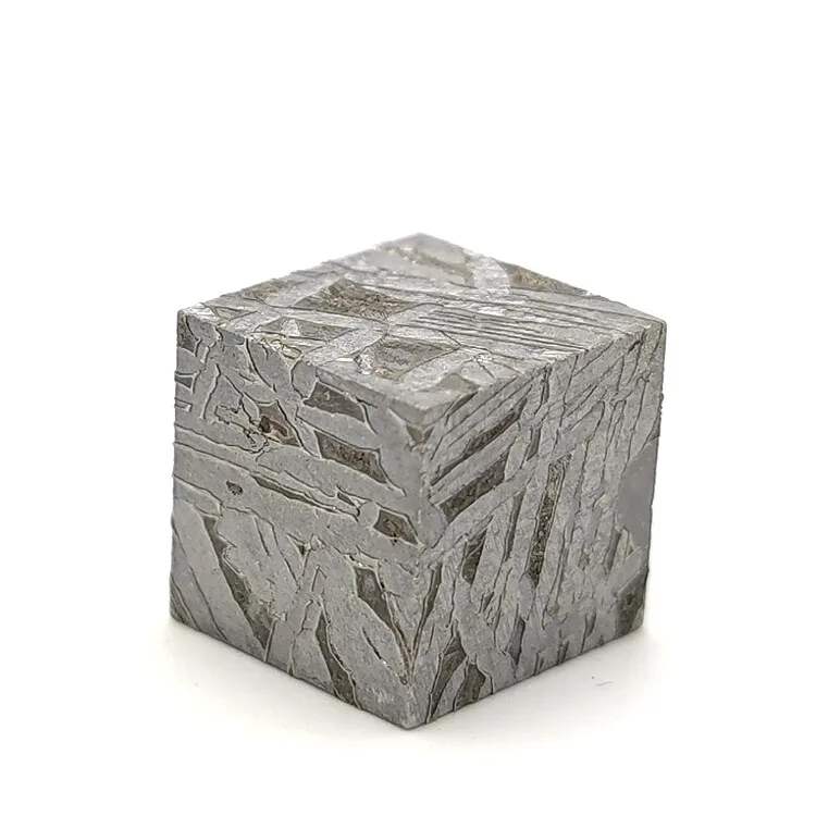 Altay Iron Meteorite Cube, Widmanstatten Pattern, 100% Natural Cosmic Space Stone, Collection Decor & Science Gift 10mm