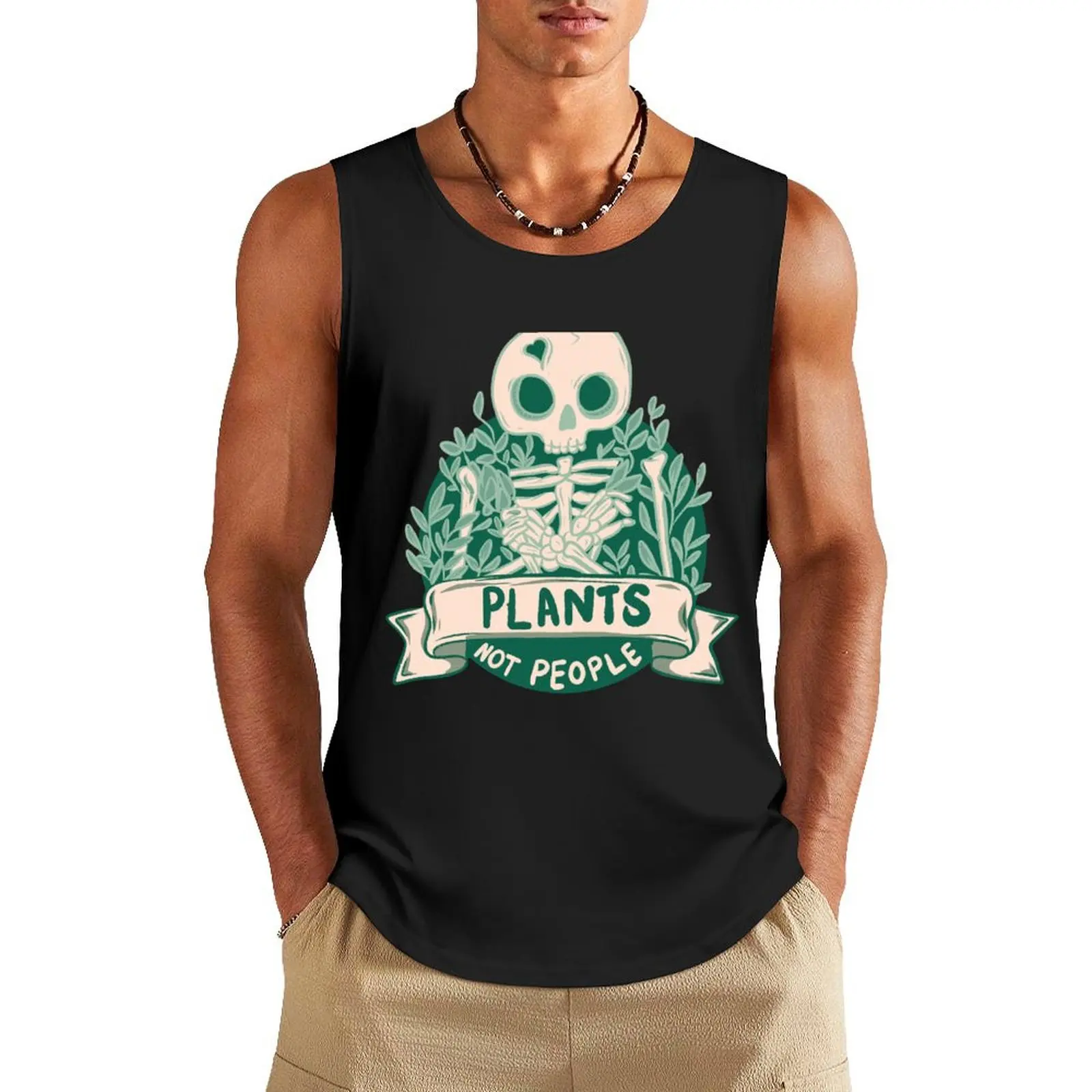 

Plants not people Tank Top anime t-shirts Gym man Working vest