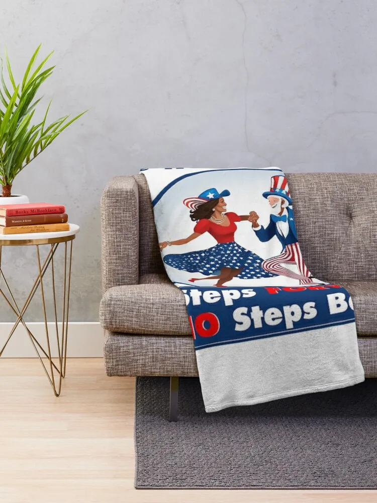 Kamala Harris Walz 2024 Waltz Dance 2 Steps Forward NO Steps Back Throw Blanket Nap Blankets For Sofas Sleeping Bag Blankets