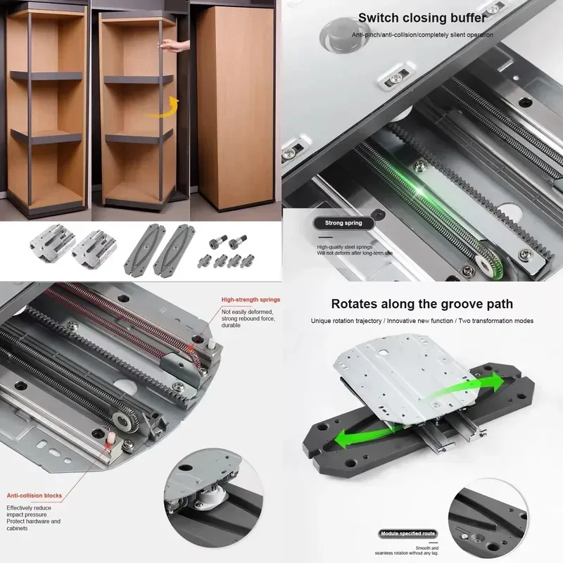 360 Degree Rotating Storage Rack Multi Functional Corner Hardware Cabinet for Kitchen Bathroom Living Room Buffet Counter