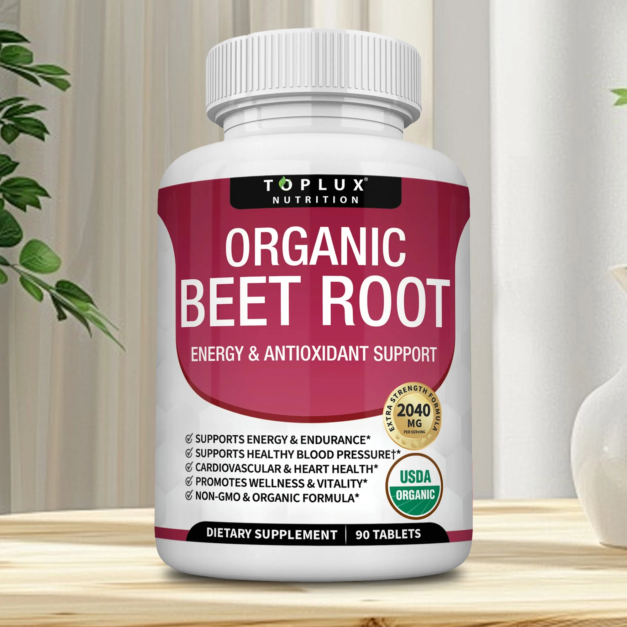 Organic Beet Root - Promotes Heart Health, Circulatory System, Helps Balance Blood Pressure & Inflammation, and Boosts Immunity