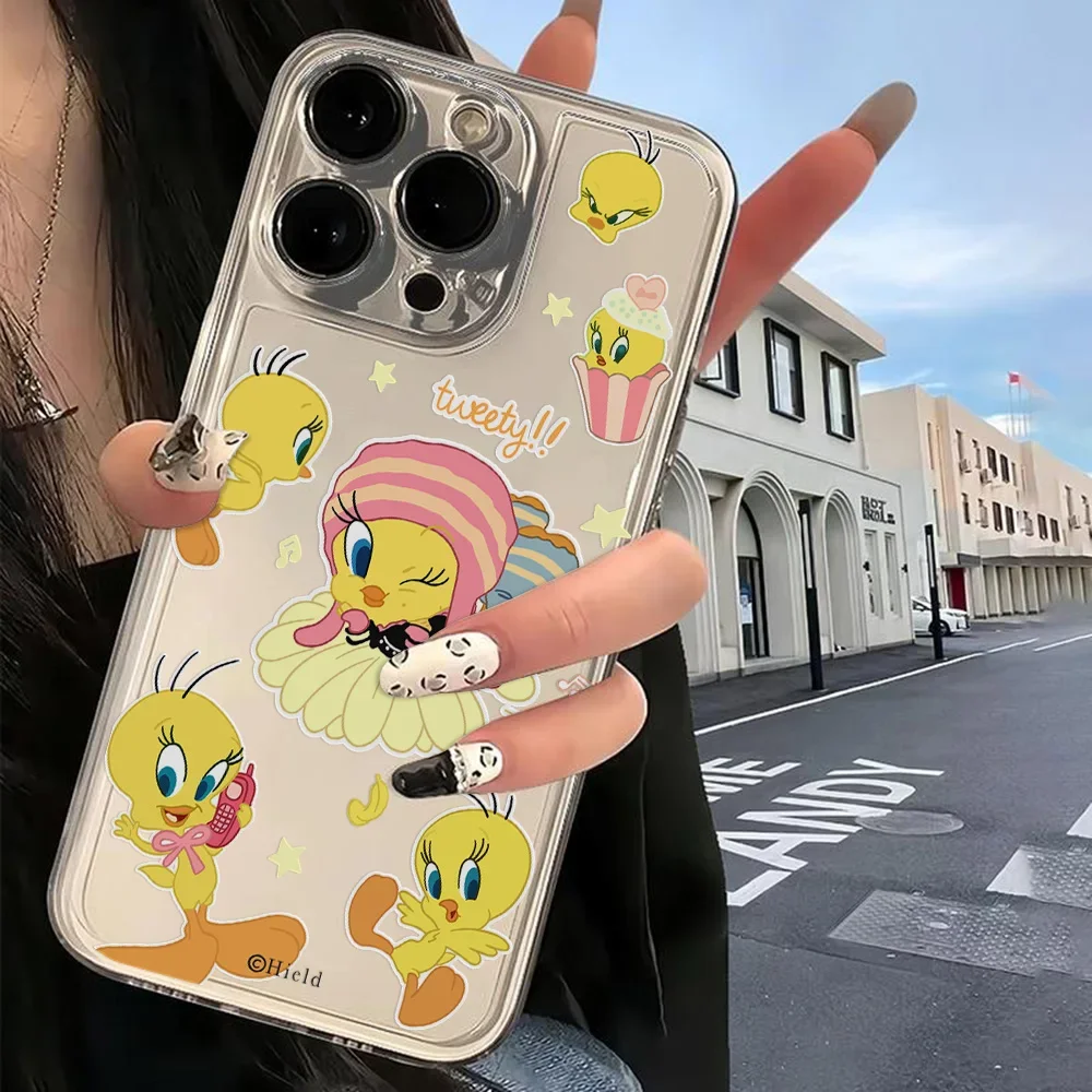 Cartoon Tweety Bird Piolin Clear Case For Samsung A73 A72 A71 A55 A52 A51 A50 A35 A33 A32 A31 A30 A24 A23 A22 A13 A12 A05 5G