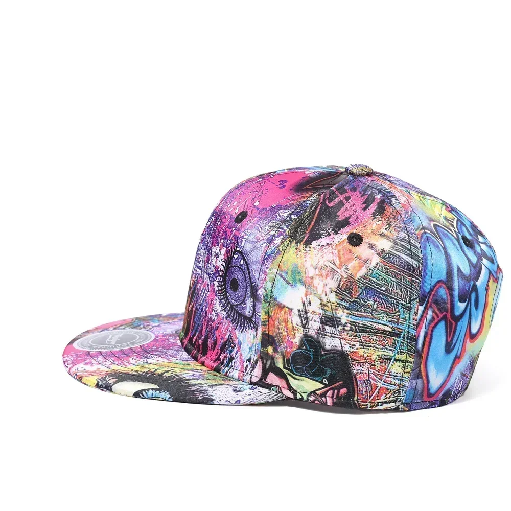 2024 Graffiti Printing Baseball Cap Men Bones Snapback Hat Women Flat Visor Hip Hop Caps Streetwear Sun Hats Random Pattern