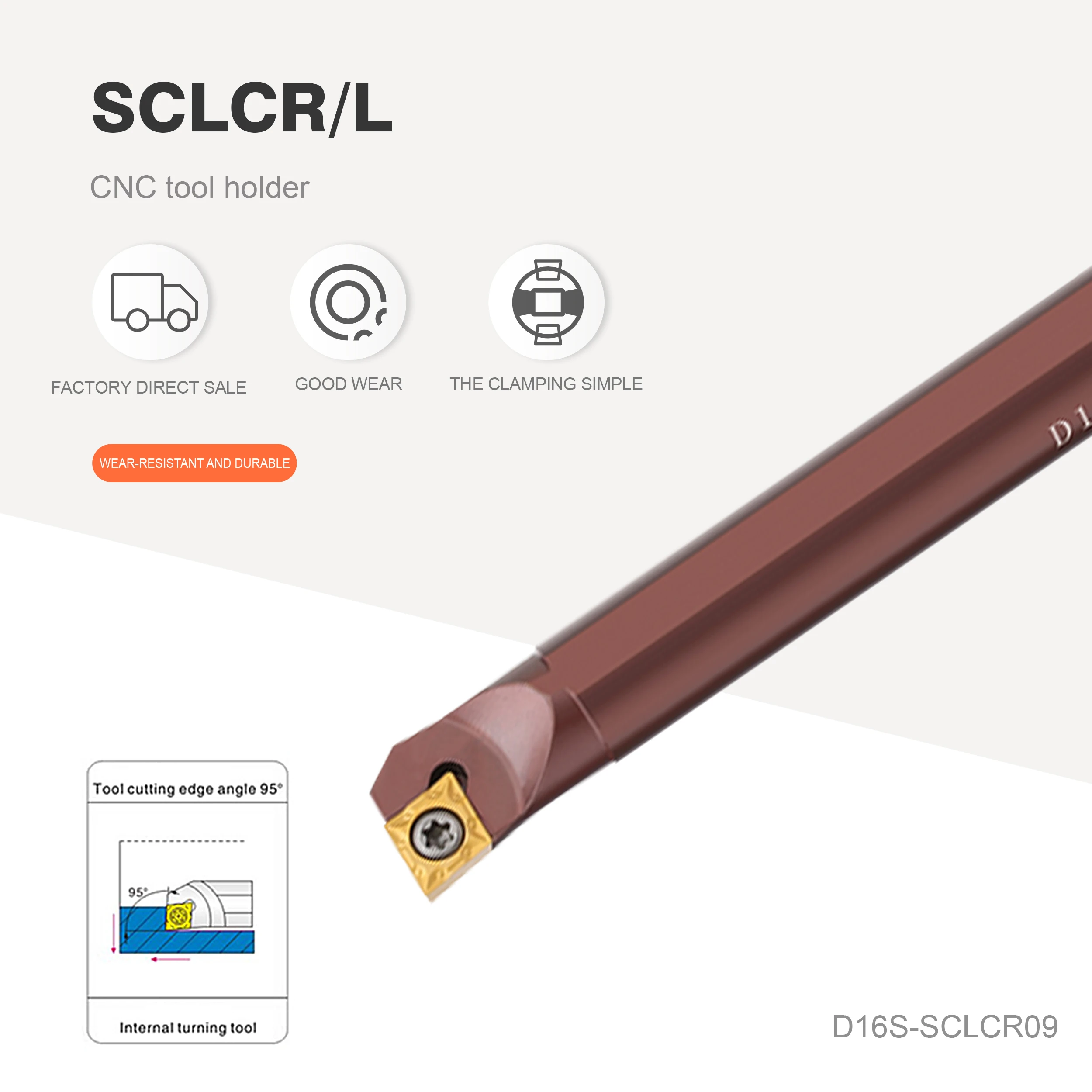 SCLCR D16S D20T D25T D20S-SCLCR09 D32U-SCLCR09 Internal turning tool holder Carbide insert CCMT09 Lathe tool holder set