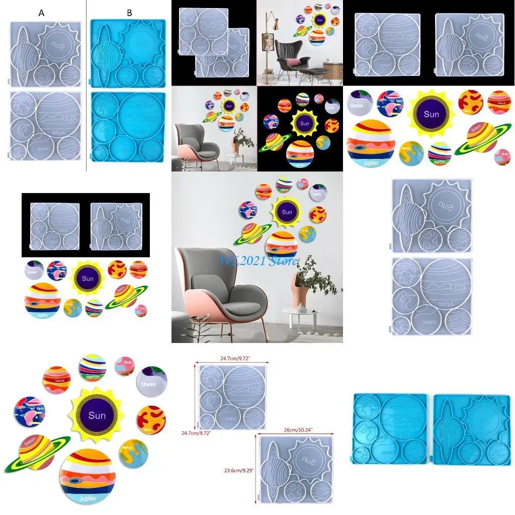 

G5GC Round Planet Decor Silicone Mould Suitable for Resin Epoxy Resin Diy Crafts Jewelry Making Home Wall Decorations