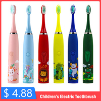 Child Toothbrush Electric Sonic Tooth Brush for Children Teeth Cleaning Whitening with 6 Soft Nozzles Toothbrush for Kids Clean