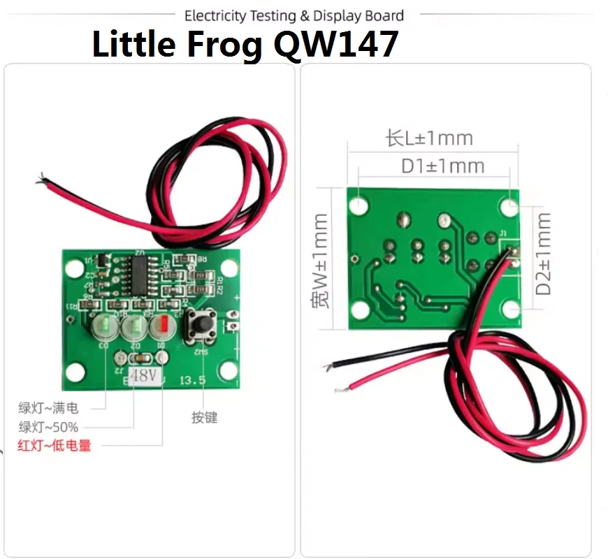 لوحة عرض مستوى البطارية - كشف الجهد لحزم بطارية ليثيوم 24 فولت/36 فولت/48 فولت للدراجات الكهربائية والدراجات البخارية والطاقة-A #4